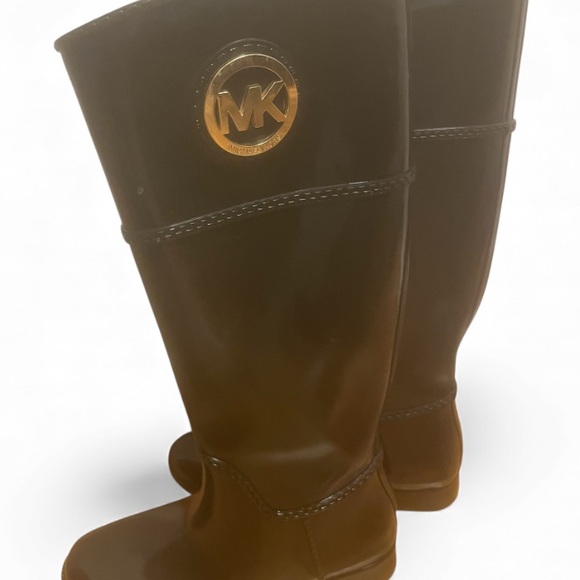 Michael Kors Woman’s Waterproof Stockard Rubber Rain Boots Black Size 6 - Picture 4 of 9
